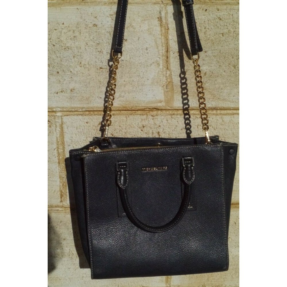 MICHAEL KORS Bag Alessa Medium Satchel Crossbody Pebbled Leather Admiral Blue - Picture 7 of 12